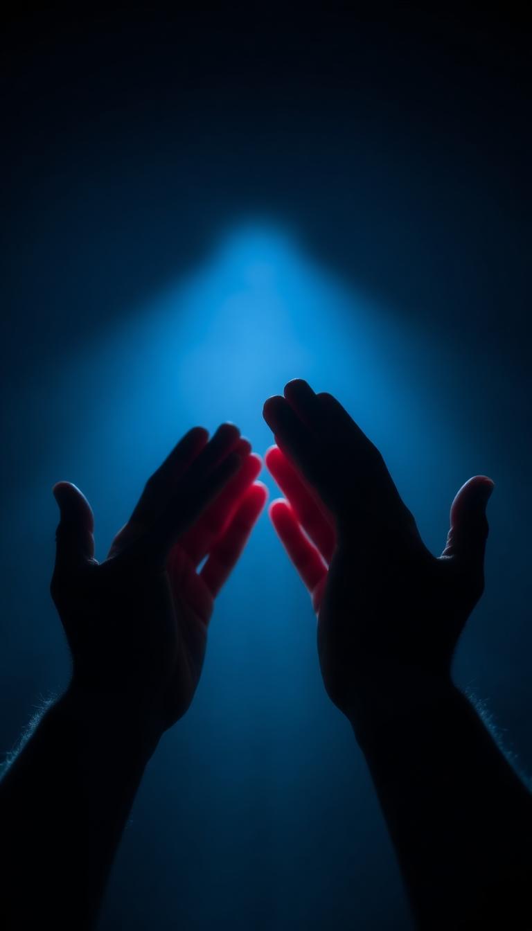 Hands lifted in prayer